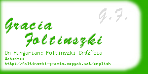 gracia foltinszki business card